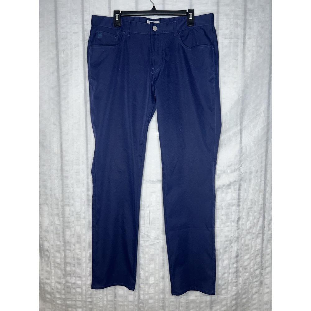 Peter Millar EB66 Performance 5-Pocket Pant Mens Sz 36x32 Navy Blue